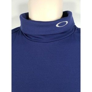 Vtg Oakley Software Mens Long Sleeve Performance Turtleneck Shirt M Navy Blue